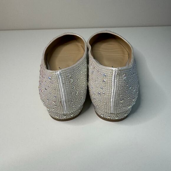 Betsey Johnson Womens White SB-Jude Pearl Beaded Ballet Flats Size 7M Wedding - Picture 4 of 10